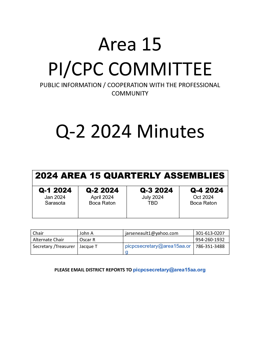 PI/CPC Secretary Documents