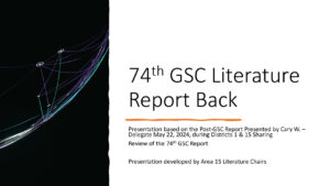 thumbnail of 74th GSC Literature Related Report Back