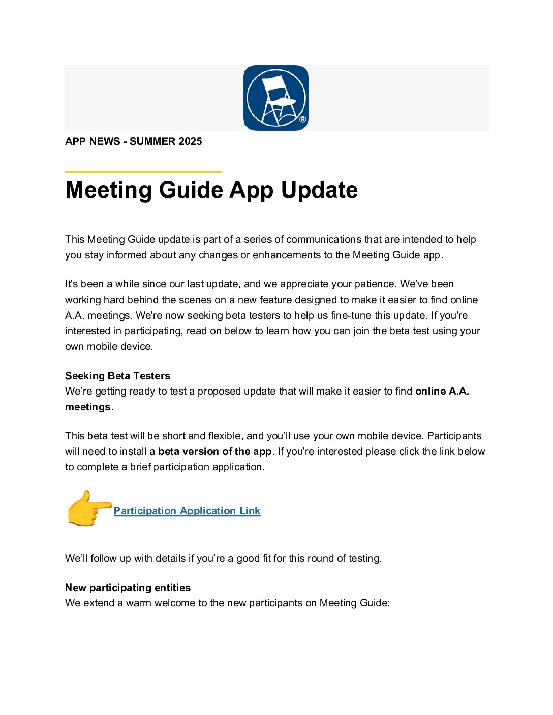 thumbnail of Meeting Guide App Update