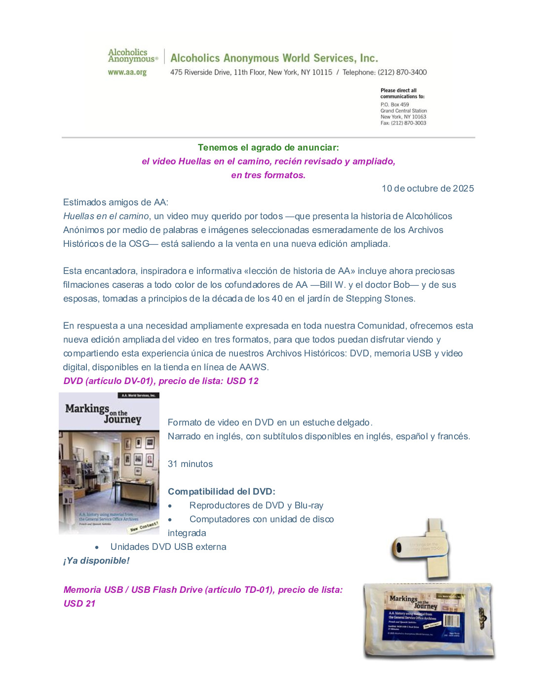 thumbnail of El video Huellas en el camino recién revisado y ampliado