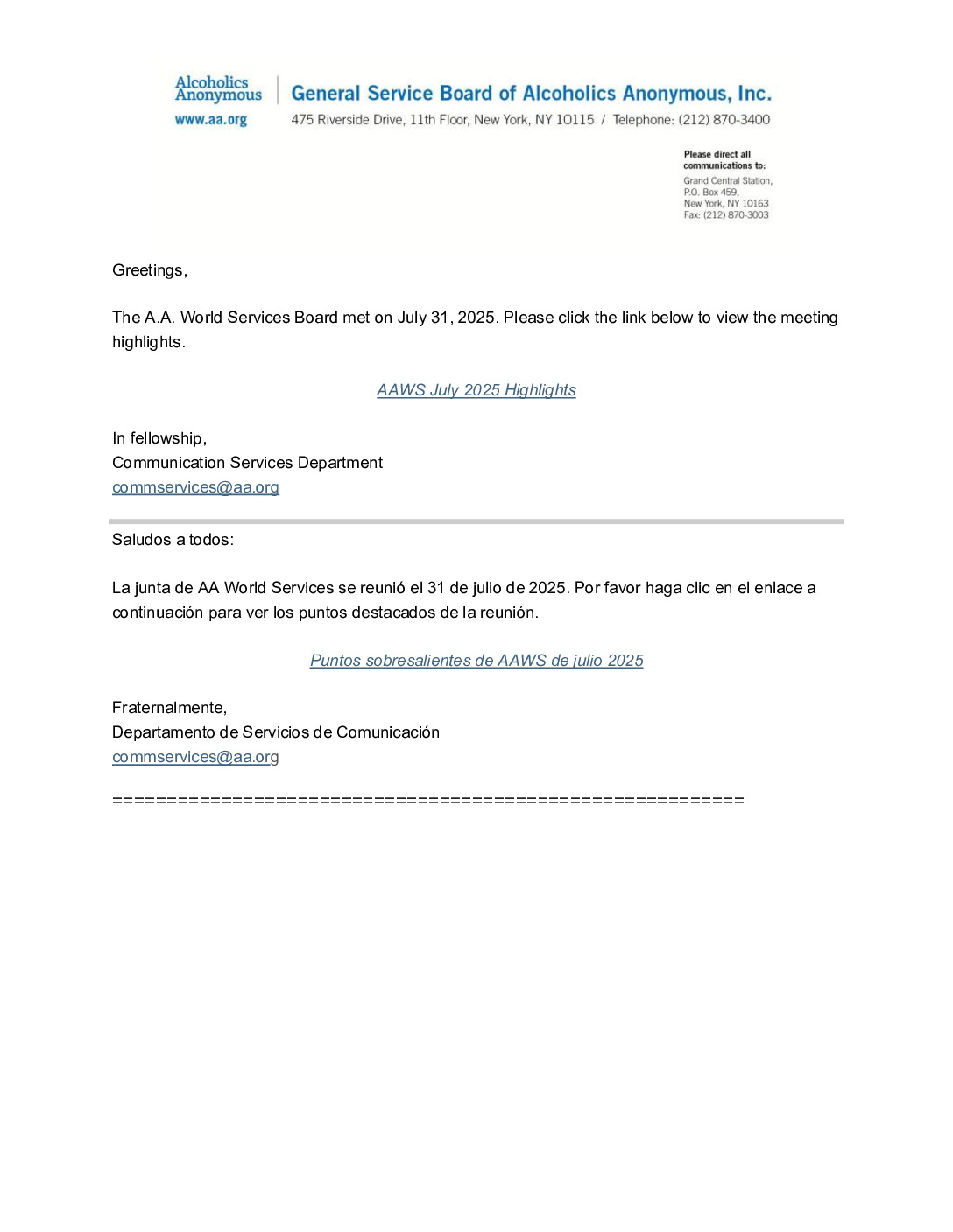 thumbnail of July 2025 meeting highlights