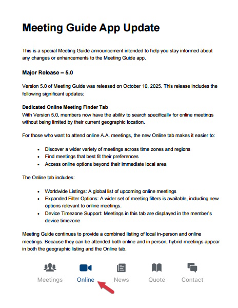 thumbnail of Meeting Guide App Update
