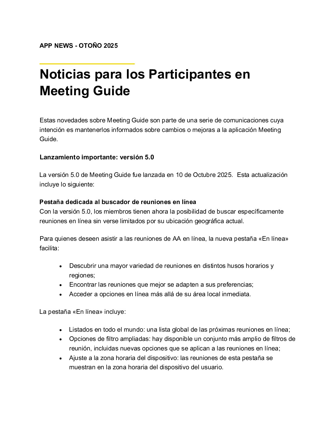 thumbnail of Noticias para los Participantes en Meeting Guide