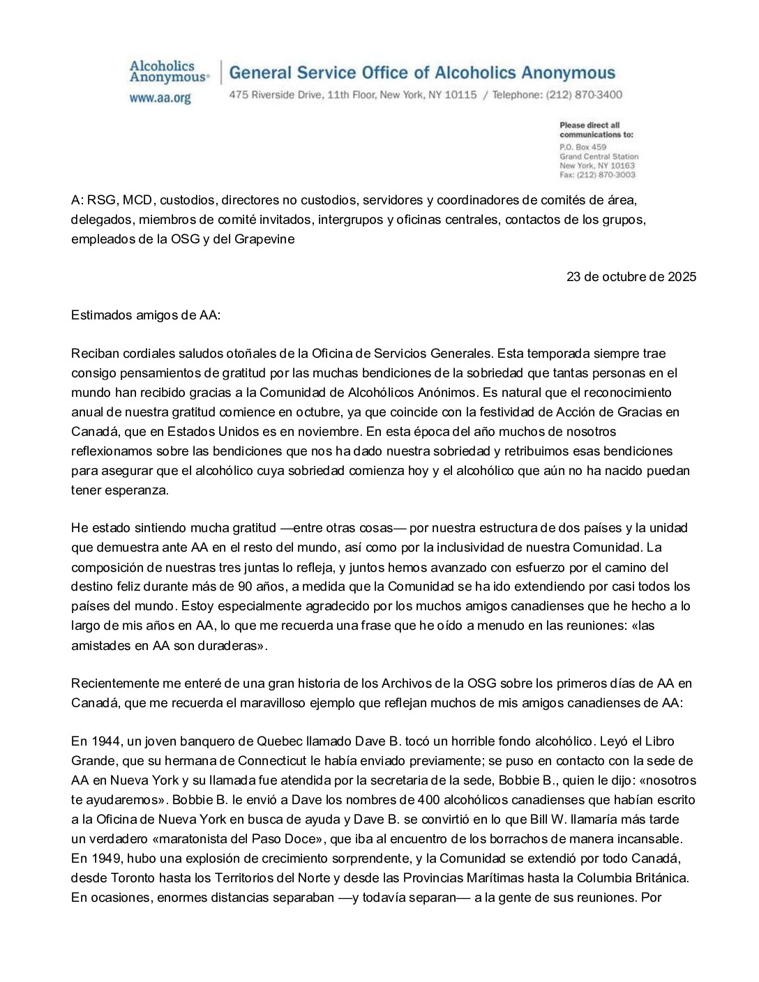 thumbnail of Saludos otoñales de la Oficina de Servicios Generales