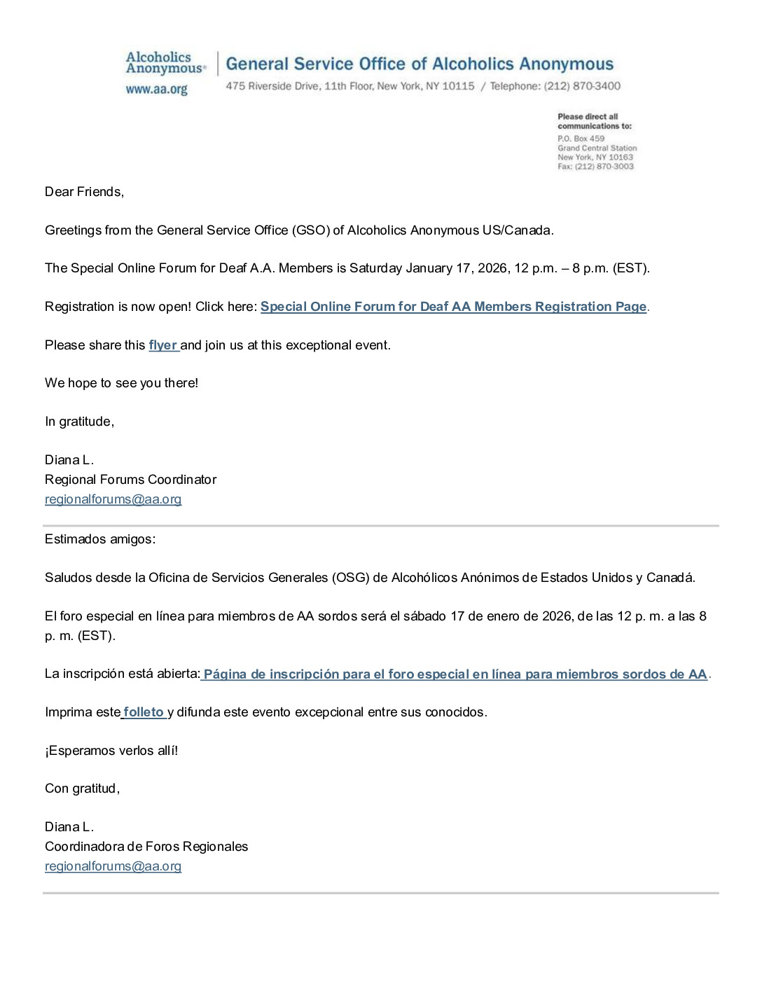 thumbnail of Special Online Forum for Deaf A.A. Members – especial en línea para miembros de AA sordos