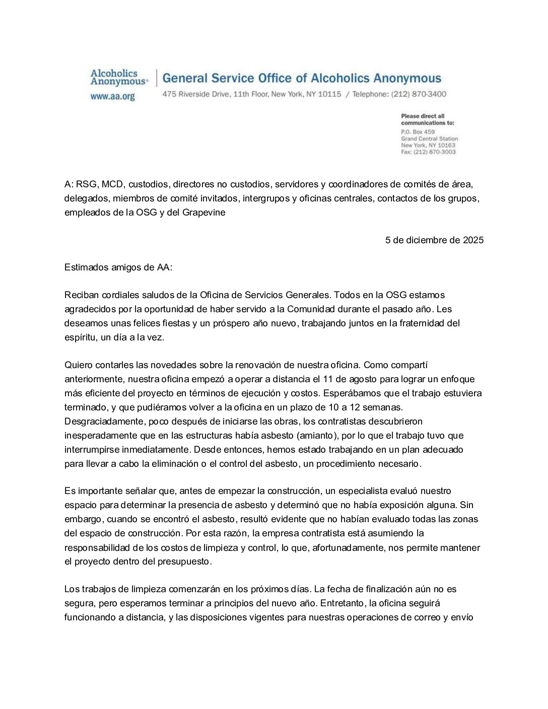 thumbnail of las novedades sobre la renovación de OSG