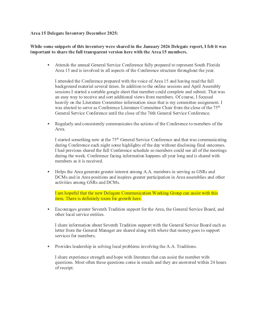 thumbnail of Area 15 Delegate Inventory December 2025