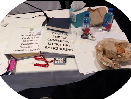 desktop at the end of the conference